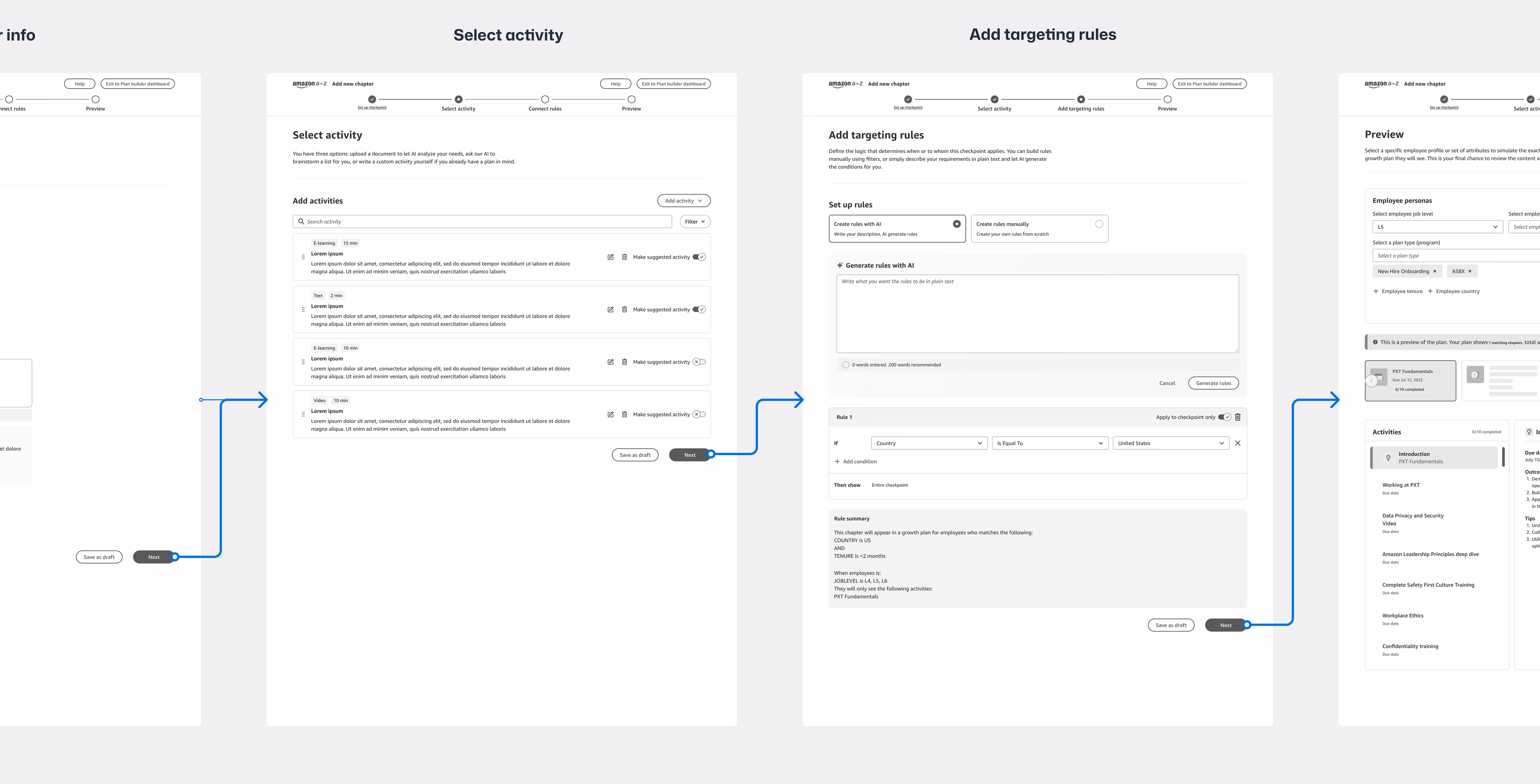 Four-step backend framework setup flow