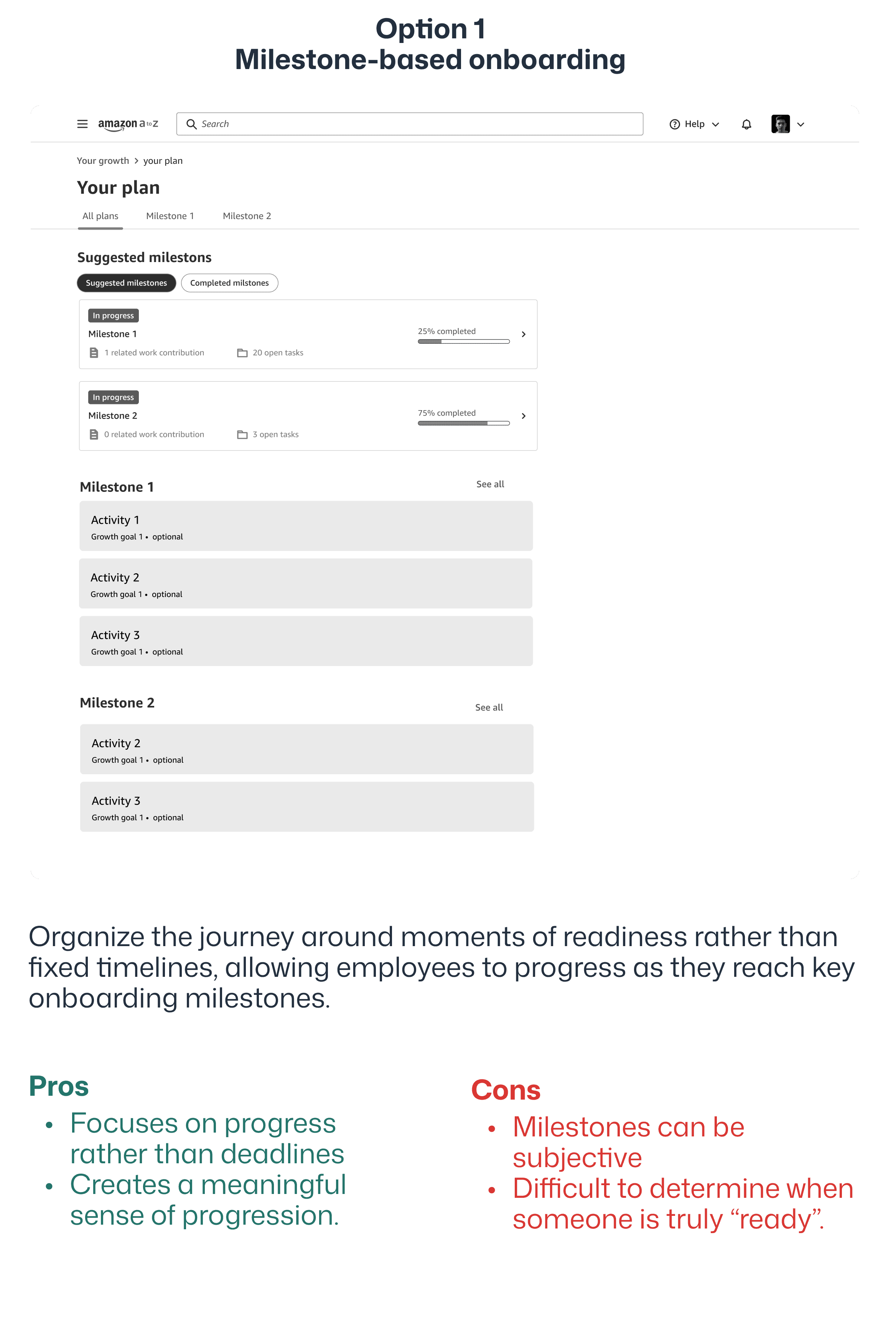 Early onboarding brainstorm exploration