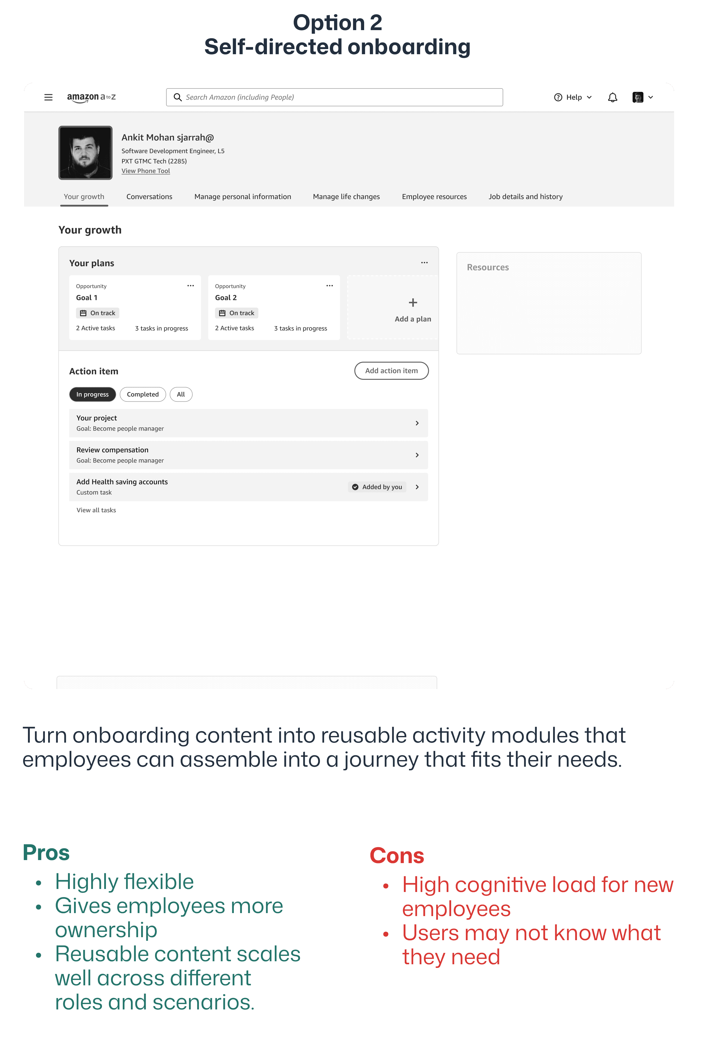 Alternative onboarding brainstorm exploration