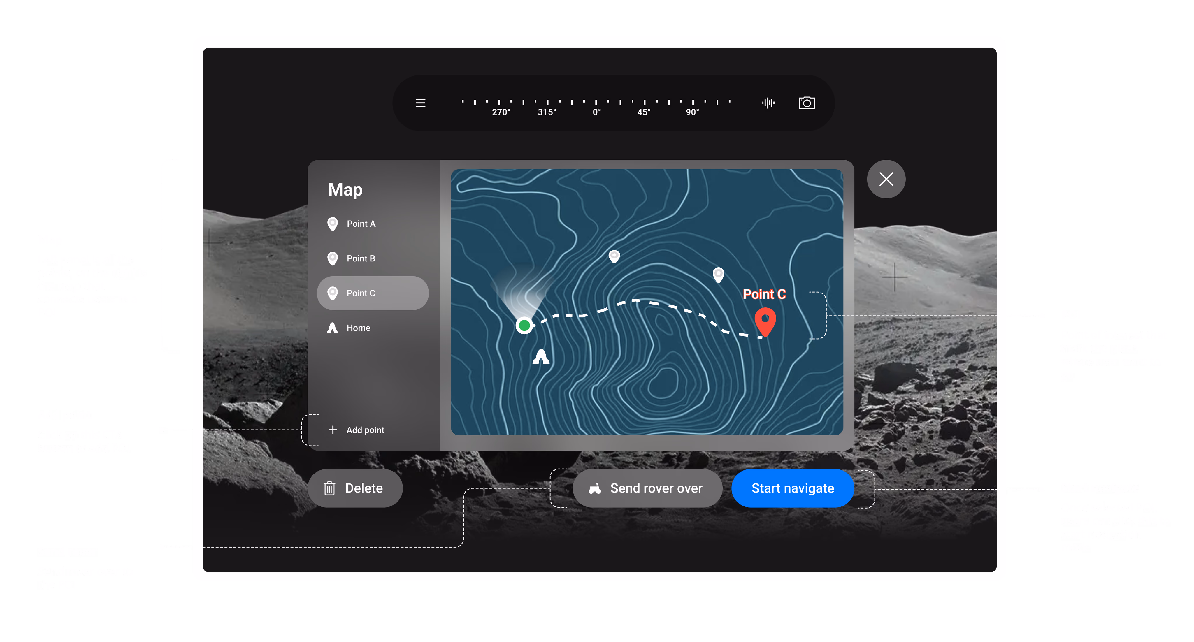 NASA SUITS final lunar map interface
