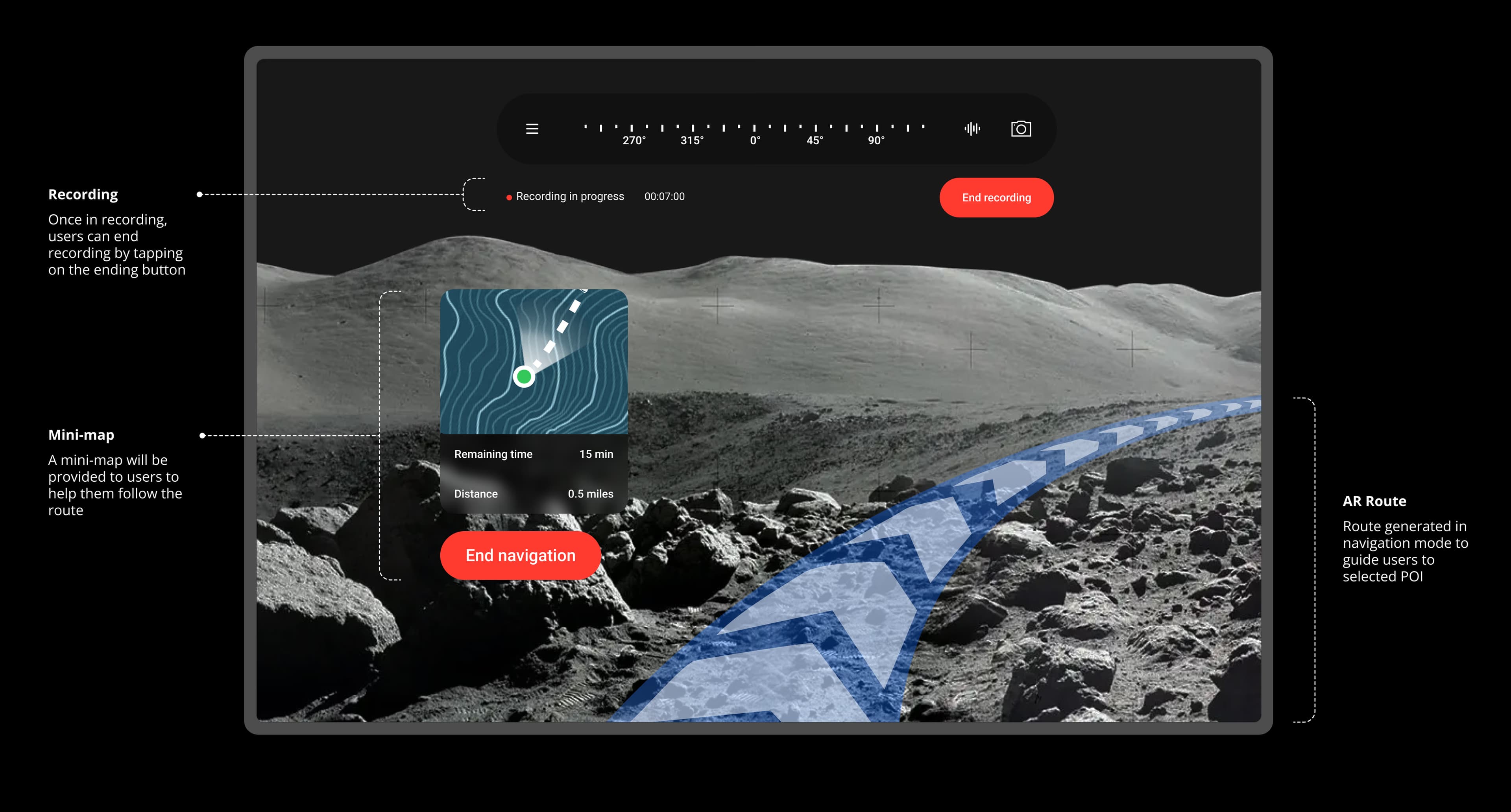 NASA SUITS final navigation mode interface